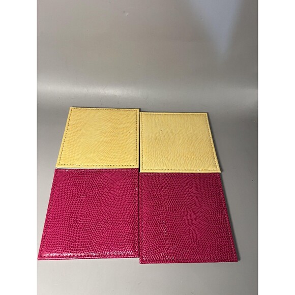 Jones New York Collection Coasters Set 4 Embossed Faux Leather with Storage Case - Picture 3 of 5